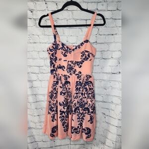 Revolve x Amanda Uprichard 100% Silk Champagne Coral Ornamental Mini Dress Small